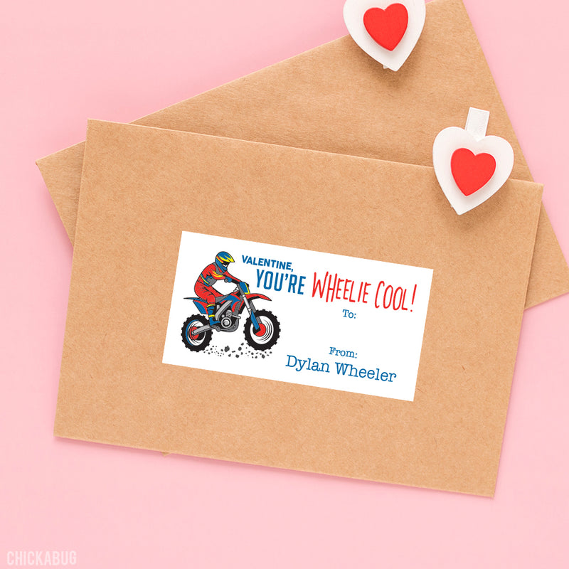 Dirt Bike Valentine's Day Gift Labels