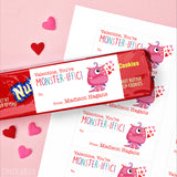 Pink Monster "You're Monster-iffic!"  Valentine's Day Gift Labels