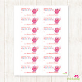 Pink Monster "You're Monster-iffic!"  Valentine's Day Gift Labels