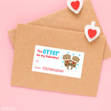 Otters Valentine's Day Gift Labels