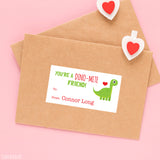 Dinosaur Valentine's Day Gift Labels