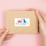 Pink and Blue Dinosaurs Valentine's Day Gift Labels