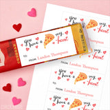 Pizza Valentine's Day Gift Labels