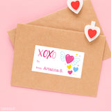 XOXO Hearts Valentine's Day Gift Labels