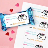 Penguins Valentine's Day Gift Labels