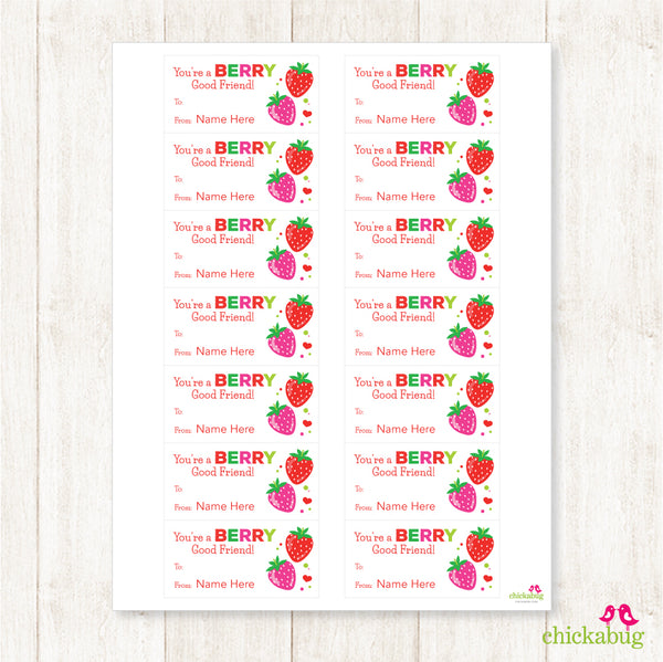 Berry Valentine's Day Gift Labels