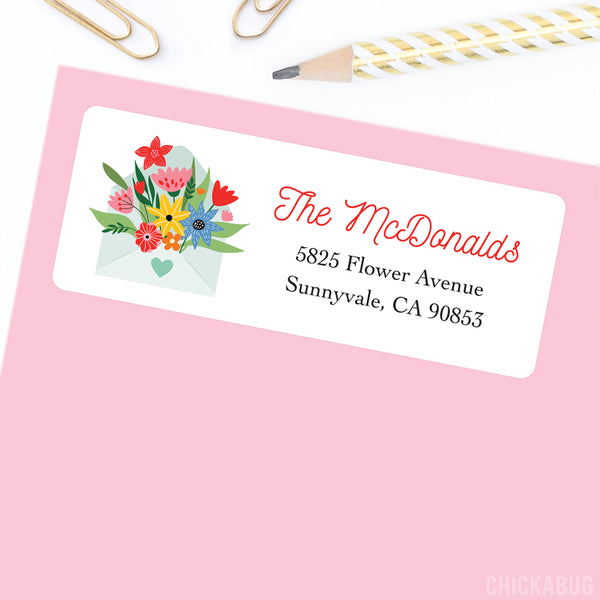 30 Personalized Address Labels – Victorian Flowers Design (VF1), Premium Labels