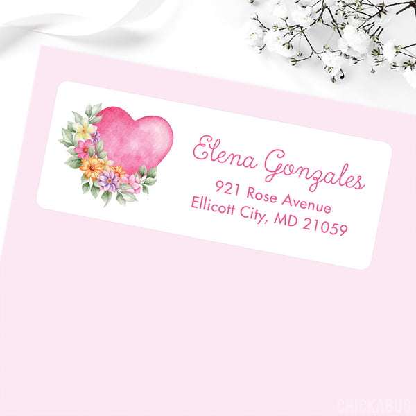 Personalized Heart Balloons Valentine's Day Stickers – Chickabug