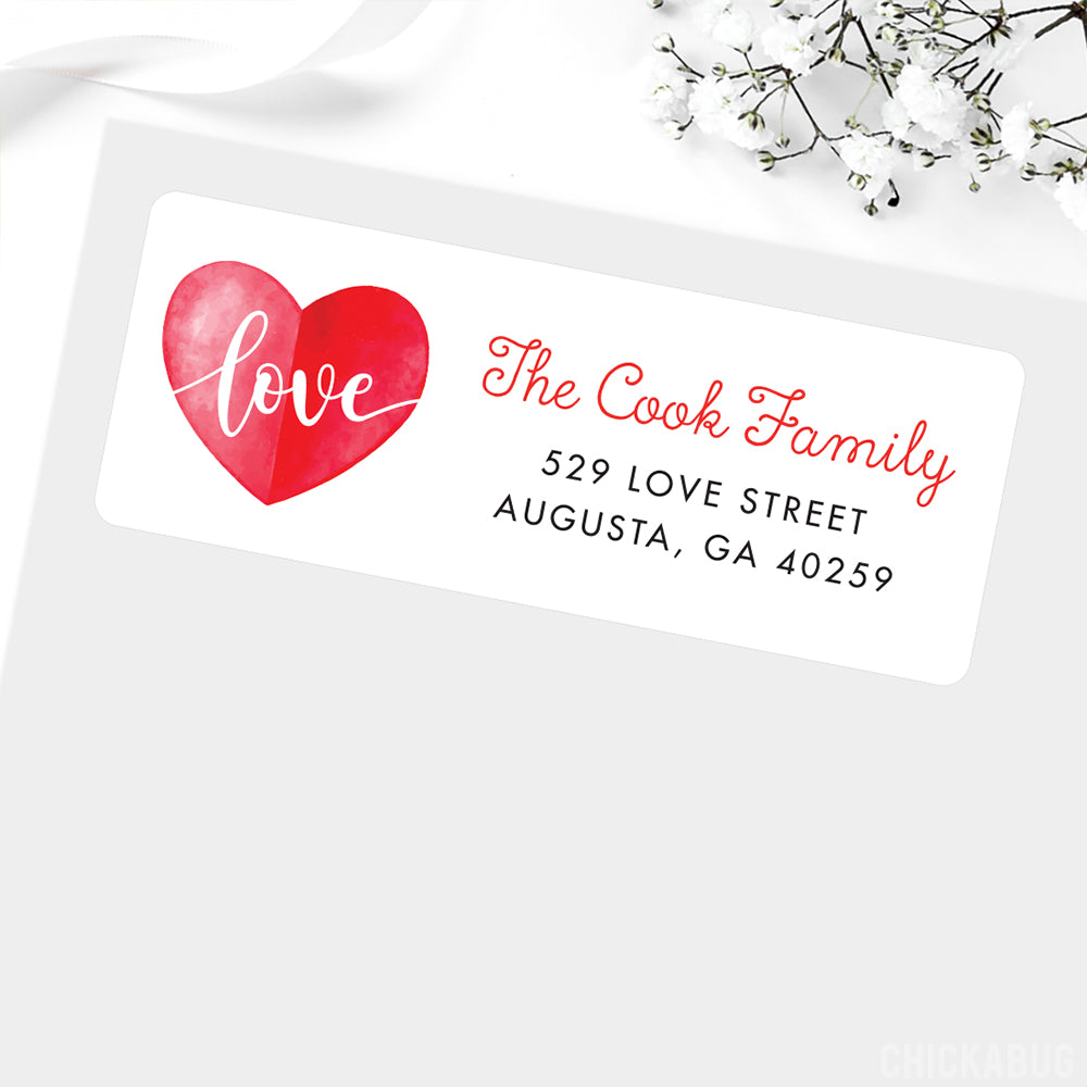 Address Labels Heart Personalized Love Heart Return Address Labels – Chickabug