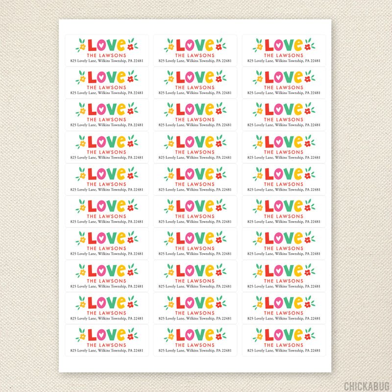 Love Valentine's Day Address Labels
