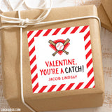 Baseball Valentine's Day Gift Labels