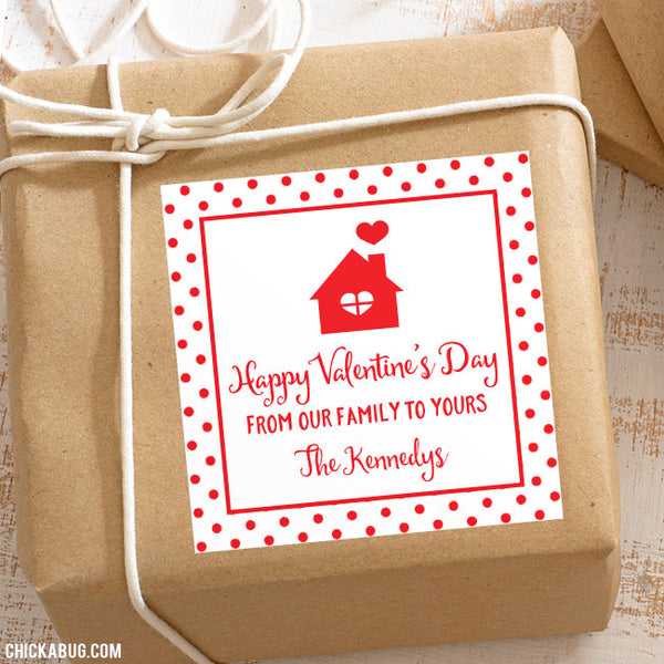 "From Our Family To Yours" Valentine's Day Gift Labels