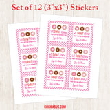 Pink Donuts Valentine's Day Gift Labels