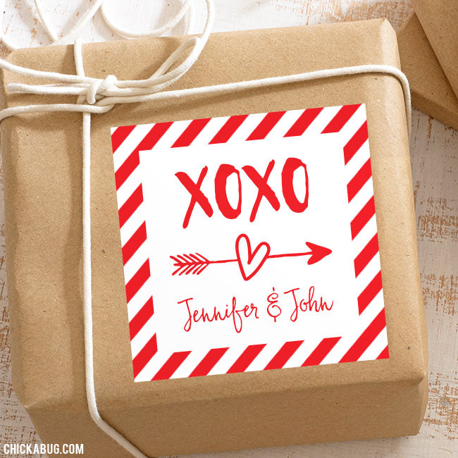 "XOXO" Valentine's Day Gift Labels