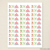 Candy Cane "Joy" Christmas Address Labels