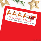 Santa, Reindeer and Sleigh Christmas Address Labels