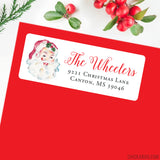 Watercolor Vintage Santa Claus Christmas Address Labels