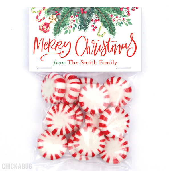 Watercolor Greenery Christmas Paper Tags and Bags