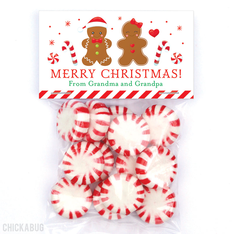 Gingerbread Family of 2 - Christmas Paper Tags and Bags