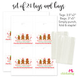 Gingerbread Family of 3 - Christmas Paper Tags and Bags