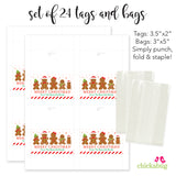 Gingerbread Family of 5 - Christmas Paper Tags and Bags
