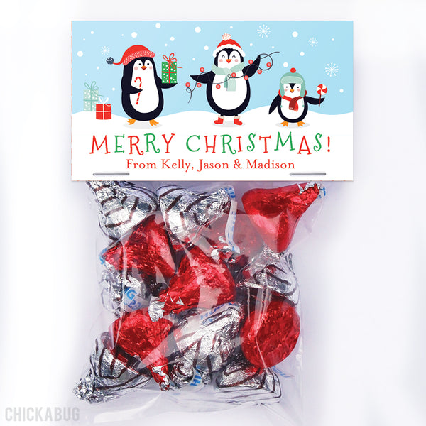 Penguin Family of 3 - Christmas Paper Tags and Bags