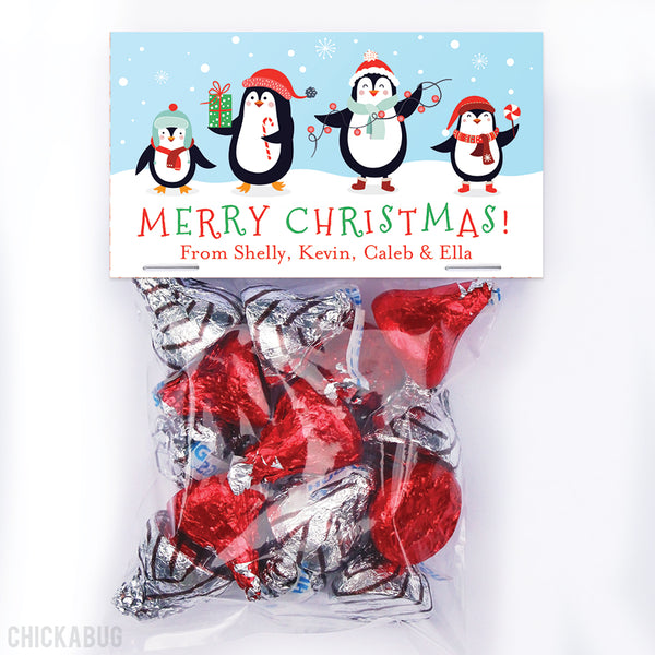 Penguin Family of 4 - Christmas Paper Tags and Bags