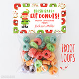 Elf Donuts Christmas Paper Tags and Bags
