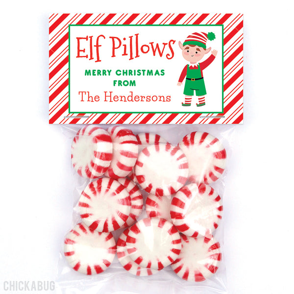 Elf Pillows Christmas Paper Tags and Bags