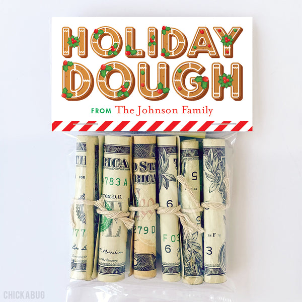 "Holiday Dough" Cookies Paper Tags and Bags