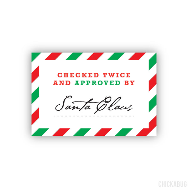 Checked Twice and Approved By Santa Sticker