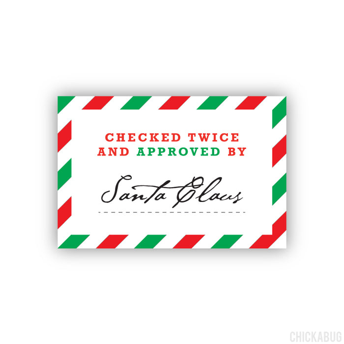 Checked Twice and Approved By Santa Sticker – Chickabug