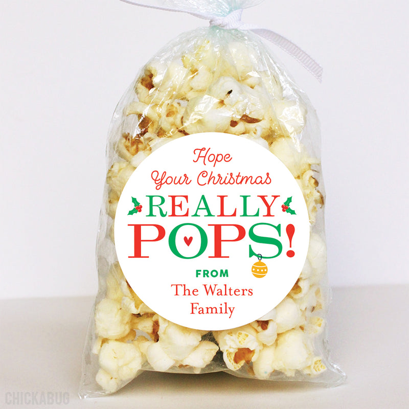 "Hope Your Christmas Really Pops" Labels