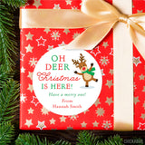 "Oh Deer, Christmas is Here!" Christmas Stickers