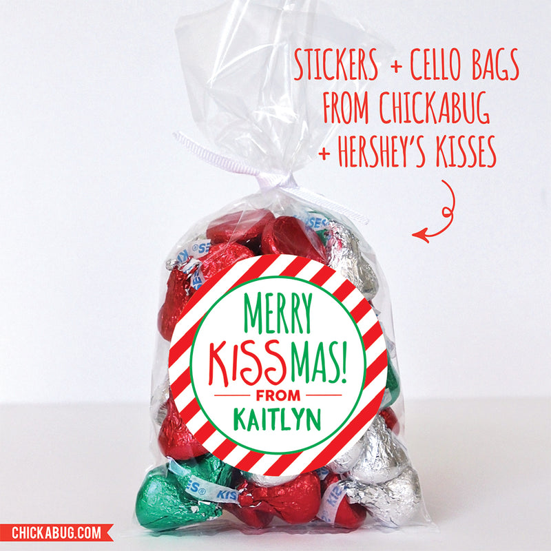 "Merry KissMas" Christmas Stickers