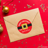 Santa's Belt Buckle Christmas Stickers