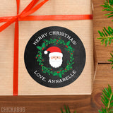 Santa and Wreath Christmas Stickers