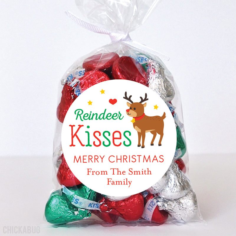 "Reindeer Kisses" Christmas Stickers