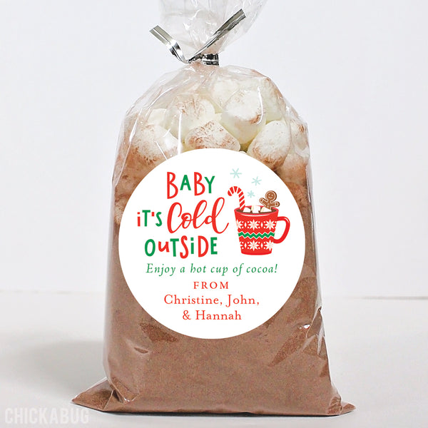 "Baby It's Cold Outside" Christmas Cocoa Gift Labels