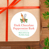 Rolling Pin & Whisk Christmas Baking Gift Labels