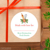 Write-On "Made With Love" Whisk Christmas Baking Labels