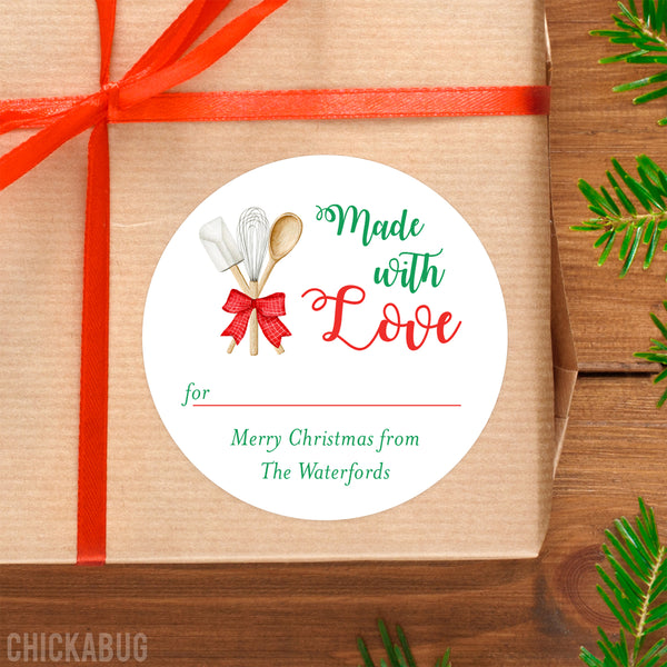 Write-On "Made With Love" Christmas Baking Labels
