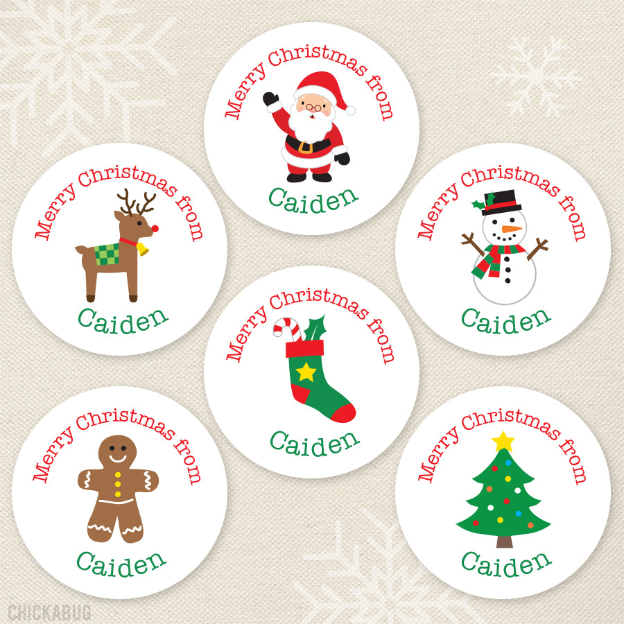 Personalized Christmas Stickers - Mixed Set – Chickabug