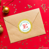 Gold Monogrammed Christmas Stickers