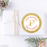 Gold Monogrammed Holiday Stickers