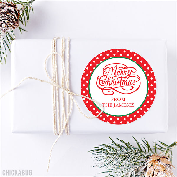 "Merry Christmas" Calligraphy Gift Stickers