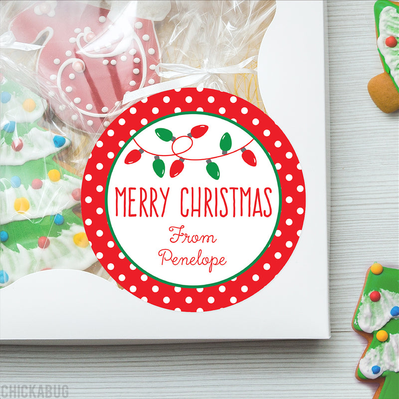 Christmas Lights Gift Stickers