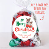 Vintage Reindeer & Santa's Boot Christmas Labels