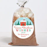 "Warm Christmas Wishes" Christmas Cabin Labels