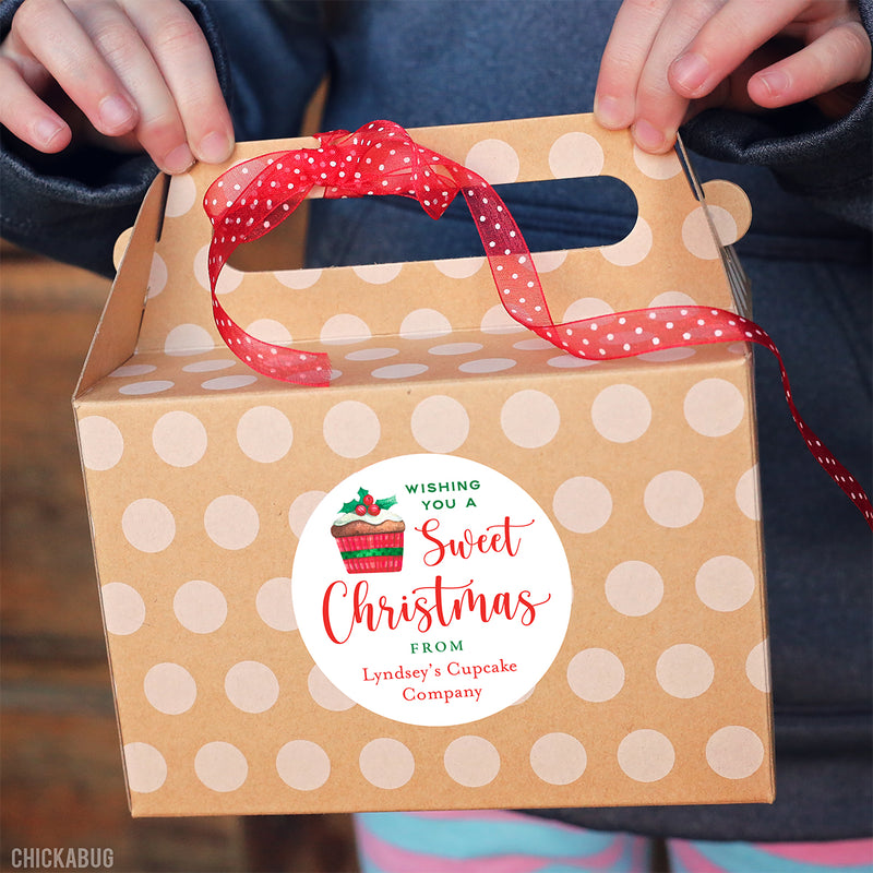 Cupcake Sweet Christmas Gift Labels